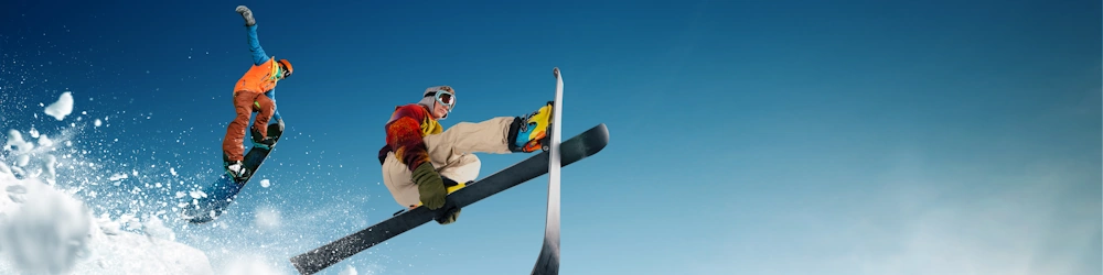 Fully trained skiers and snowboarders who makes cool jumps in style